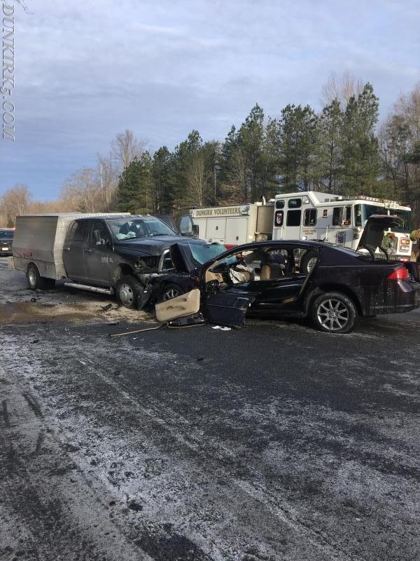 Waysons corner head on accident with entrapment dunkirk volunteer